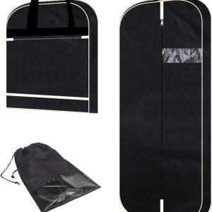 54" Garment Bag with Extra Large Pockets for Travel, Gusseted Suit Cover Mens Womens Foldable Hanging Bags for Clothes Shirts Dresses Coats