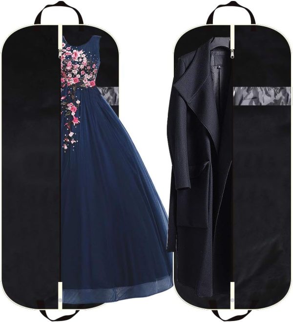 54" Garment Bag with Extra Large Pockets for Travel, Gusseted Suit Cover Mens Womens Foldable Hanging Bags for Clothes Shirts Dresses Coats - Image 4