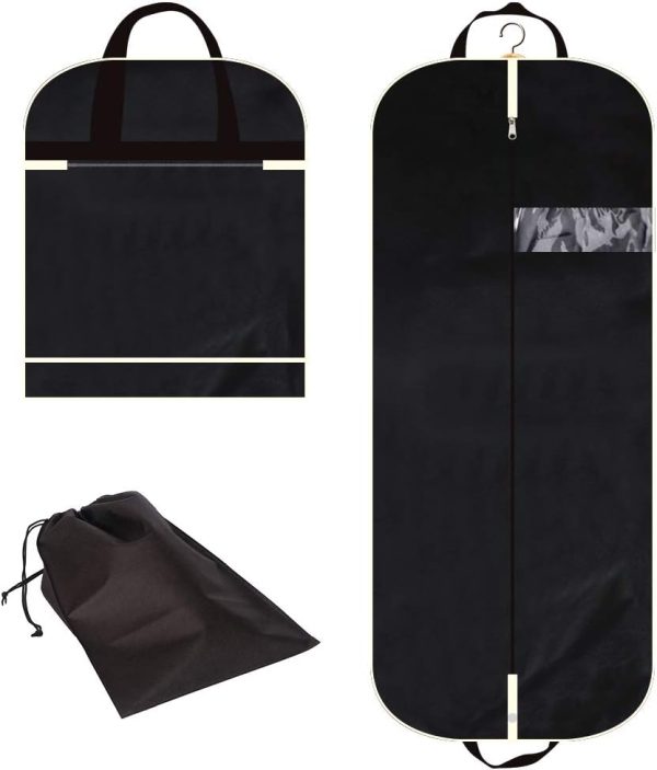 54" Garment Bag with Extra Large Pockets for Travel, Gusseted Suit Cover Mens Womens Foldable Hanging Bags for Clothes Shirts Dresses Coats - Image 7