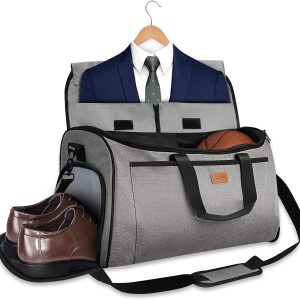 Garment Bags for Travel Suit Bags for Men 60L Waterproof Carry On Hanging Garment Duffle Bag for Men Women Convertible Garment Bag with Shoes Compartment 2-in-1 Suit Carrier While Travel Bag