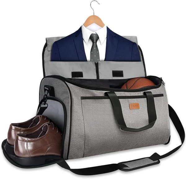 Garment Bags for Travel Suit Bags for Men 60L Waterproof Carry On Hanging Garment Duffle Bag for Men Women Convertible Garment Bag with Shoes Compartment 2-in-1 Suit Carrier While Travel Bag
