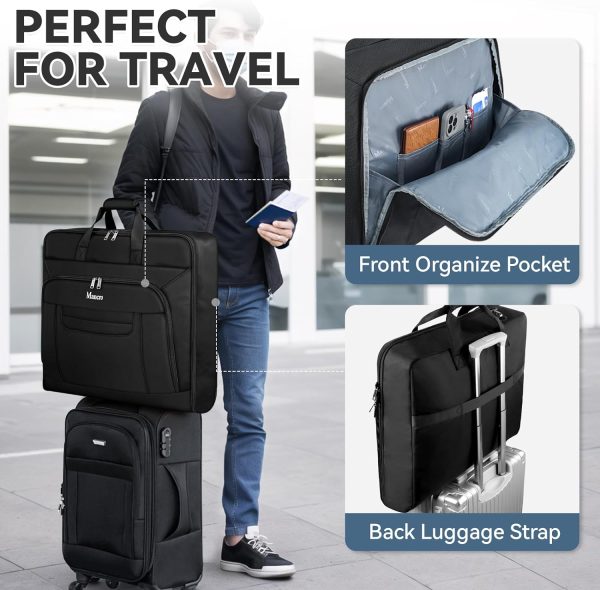 Garment Bags for Travel, Large Travel Suit Bag for Men Women with Shoulder Strap, Wrinkle Free Carry On Garment Bags for Hanging Clothes, Business Foldable Hanging Luggage Bag for Travel, Black - Image 4