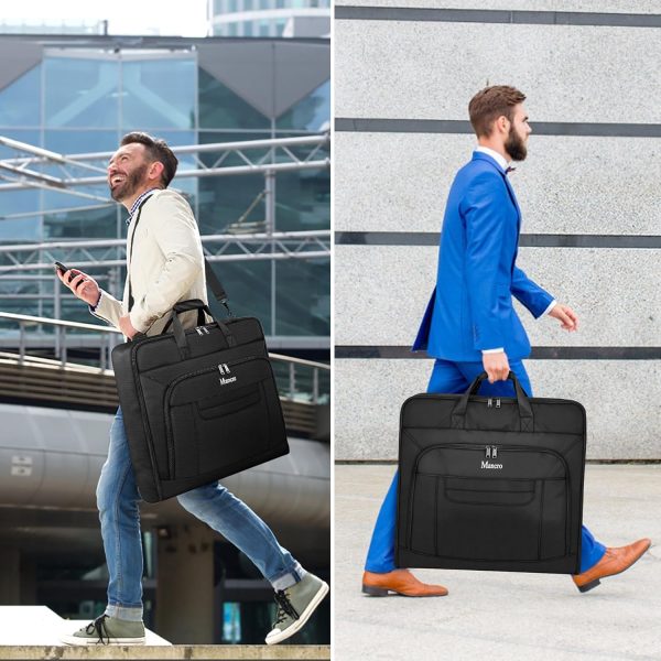 Garment Bags for Travel, Large Travel Suit Bag for Men Women with Shoulder Strap, Wrinkle Free Carry On Garment Bags for Hanging Clothes, Business Foldable Hanging Luggage Bag for Travel, Black - Image 7