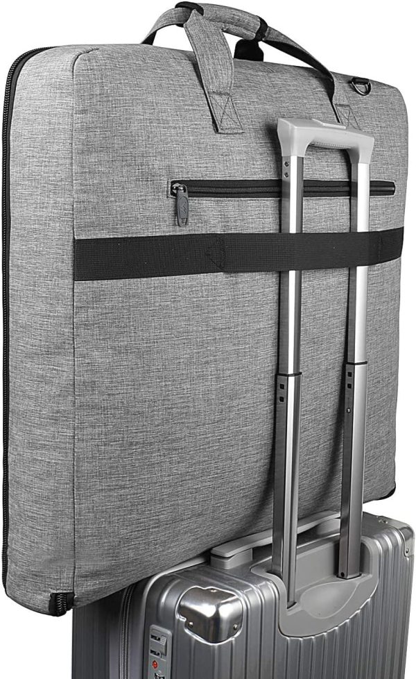 MATEIN Carry On Garment Bags for Travel, Water Resistant Hanging Suit Bag for Men Women, Foldable Garment Luggage with Wrinkle Free Suitcase Cover for Suit Gown Overshirt Sweater, Grey - Image 6