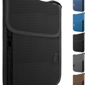 Travel Neck Wallet with RFID Blocking – Passport Holder Organizer Neck Pouch – Portable Easy to Conceal Travel Pouch (Black)