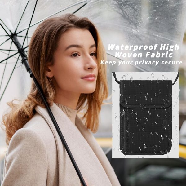 Travel Neck Wallet with RFID Blocking – Passport Holder Organizer Neck Pouch – Portable Easy to Conceal Travel Pouch (Black) - Image 4