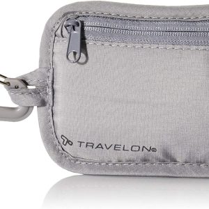 RFID Blocking Undergarment Neck Pouch, Gray, 8 x 5.25 x .125