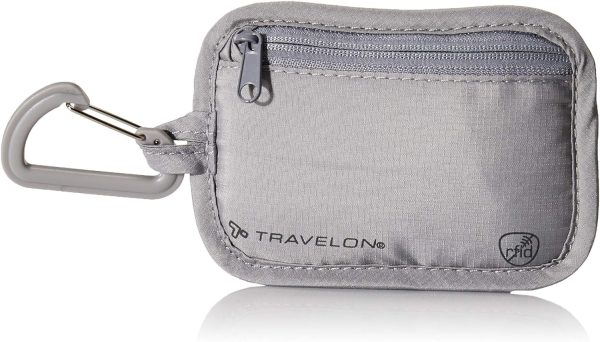 RFID Blocking Undergarment Neck Pouch, Gray, 8 x 5.25 x .125