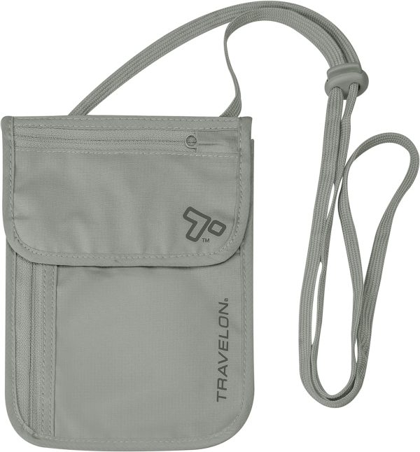 RFID Blocking Undergarment Neck Pouch, Gray, 8 x 5.25 x .125 - Image 4