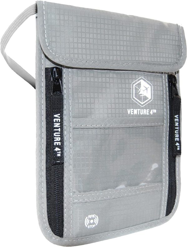 Travel Neck Wallet with RFID Blocking – Passport Holder Neck Pouch for Men and Women to Keep Documents Safe