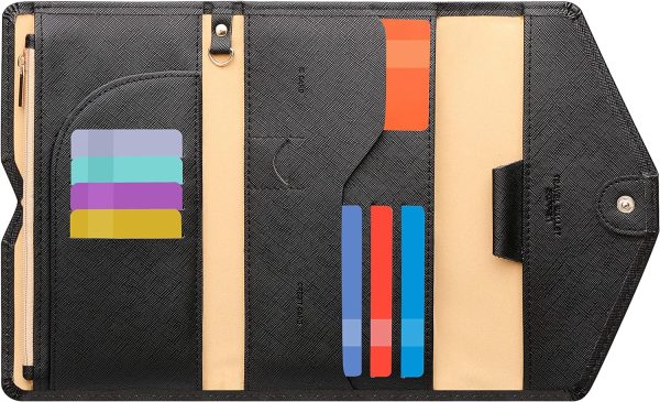 Mulit-purpose Rfid Blocking Passport Holder Travel Wallet (Ver.4) Passport and Vaccine Card Holder ComboTri-fold Document Organizer Travel Essentials