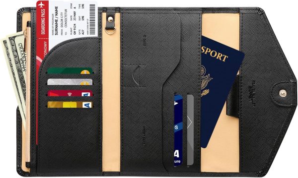 Mulit-purpose Rfid Blocking Passport Holder Travel Wallet (Ver.4) Passport and Vaccine Card Holder ComboTri-fold Document Organizer Travel Essentials - Image 3